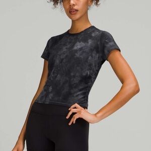 Lululemon All It Takes Short Sleeve Nulu Diamond Dye Pitch Grey Graphite sz. 6